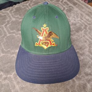 ANHEISER BUSCH FITTED TRUCKER HAT BALL CAP MENS SIZE 7.25 USA WINDPROOF WIDE VTG